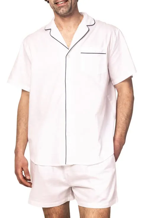 Contrast Piping Cotton Short Pajamas