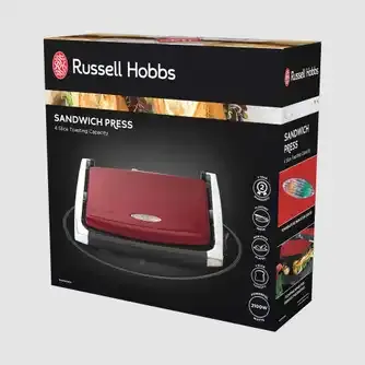 Russell Hobbs Red 4 Slice Sandwich Press