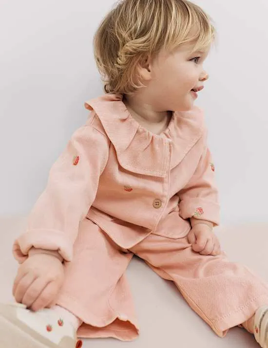 2-teiliges gemustertes Outfit mit Oberteil und Hose (0–6 Jahre)