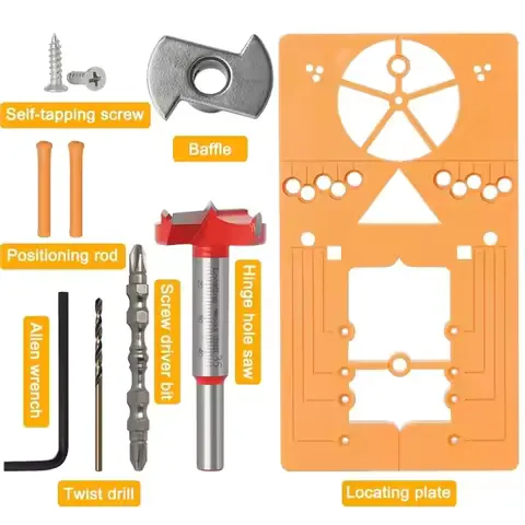35mm Drill Bits Hinge Open Hole Positioner Set woodworking hole drilling guide locator Sets Formwork Saw Cutter