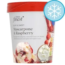 Tesco Finest Mascarpone And Raspberry Ice Cream 500Ml