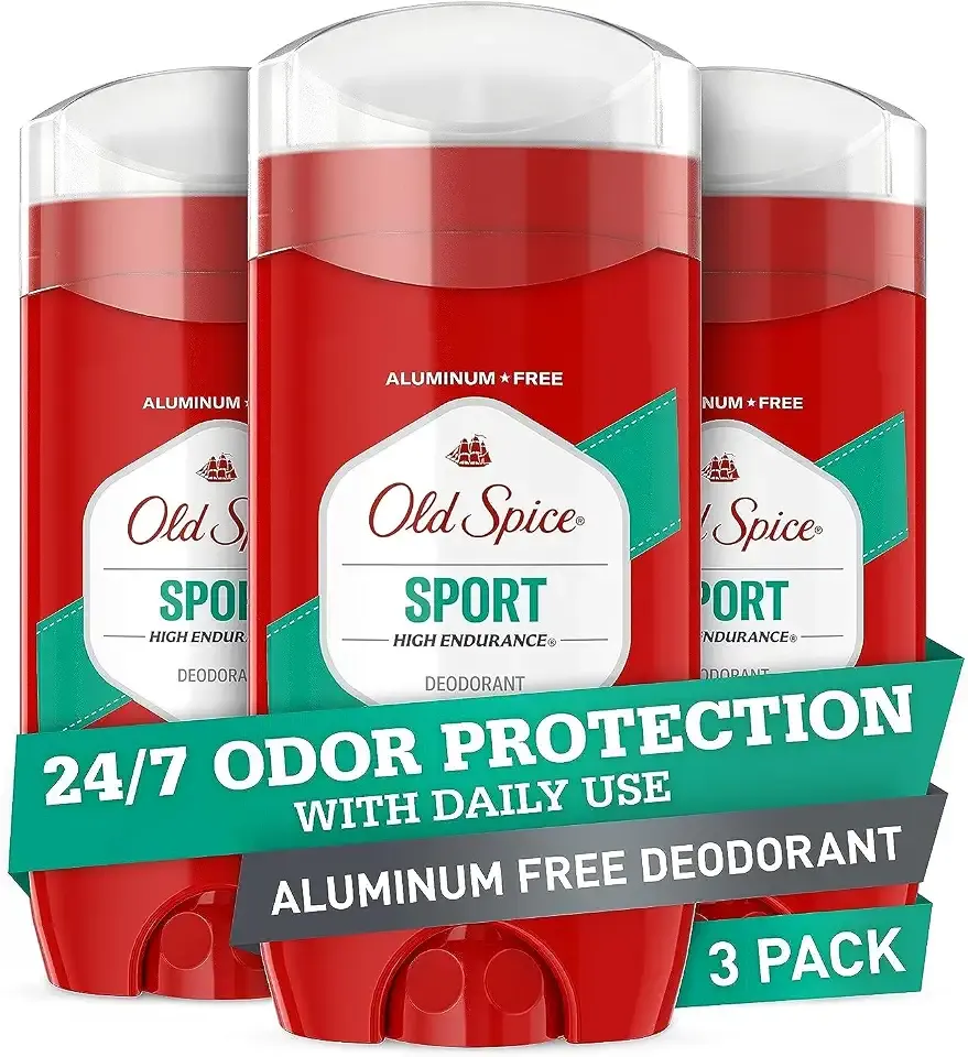 Old Spice Deodorant for Men, Aluminum Free, Sport Scent, 3.0 oz, Pack of 3 | High Endurance Collection | 24/7 Odor Protection | 24/7 Freshness and Long-Lasting Scent