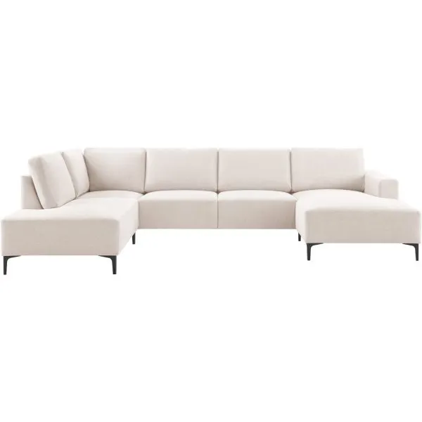 Hoekbank links Fabria groot beige basic comfort