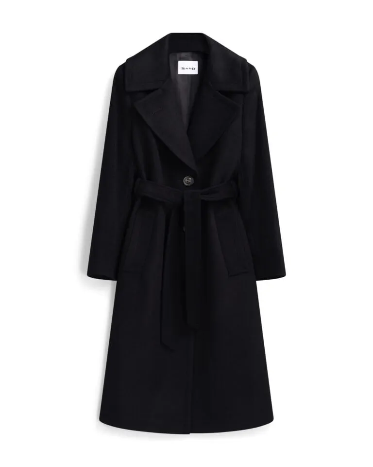 Clareta Midi Cashmere Coat - Sort