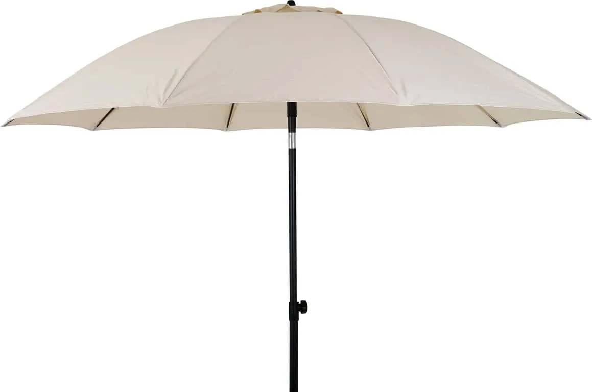 Medan parasoll Ø: 270 cm Beige/svart aluminium