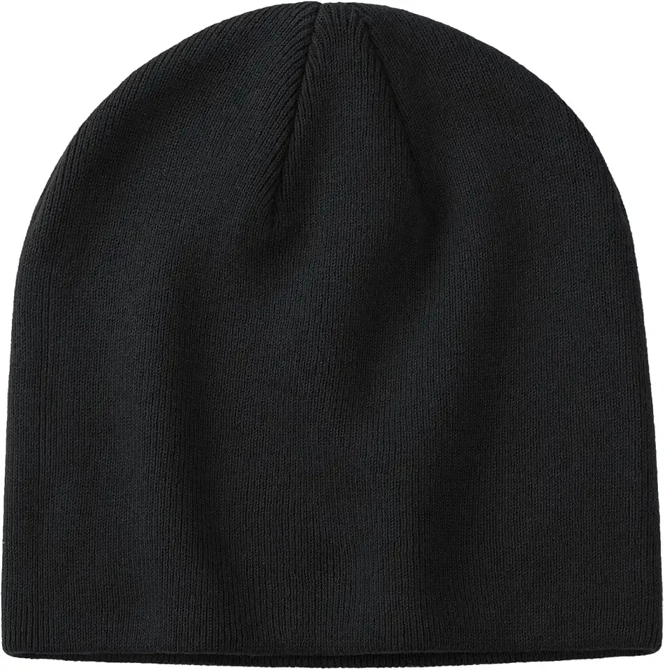 100% Cotton Beanie Hat for Men Women, Cuffless Winter Knit Skull Cap