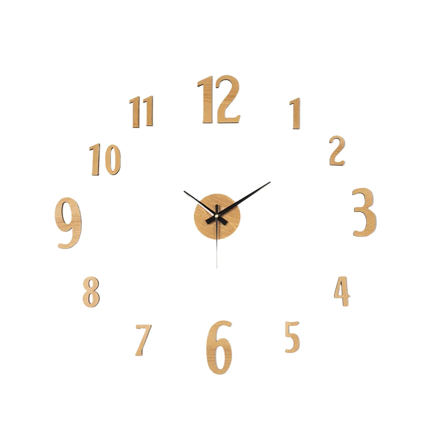 Orologio da Parete Adesivo Effetto Legno