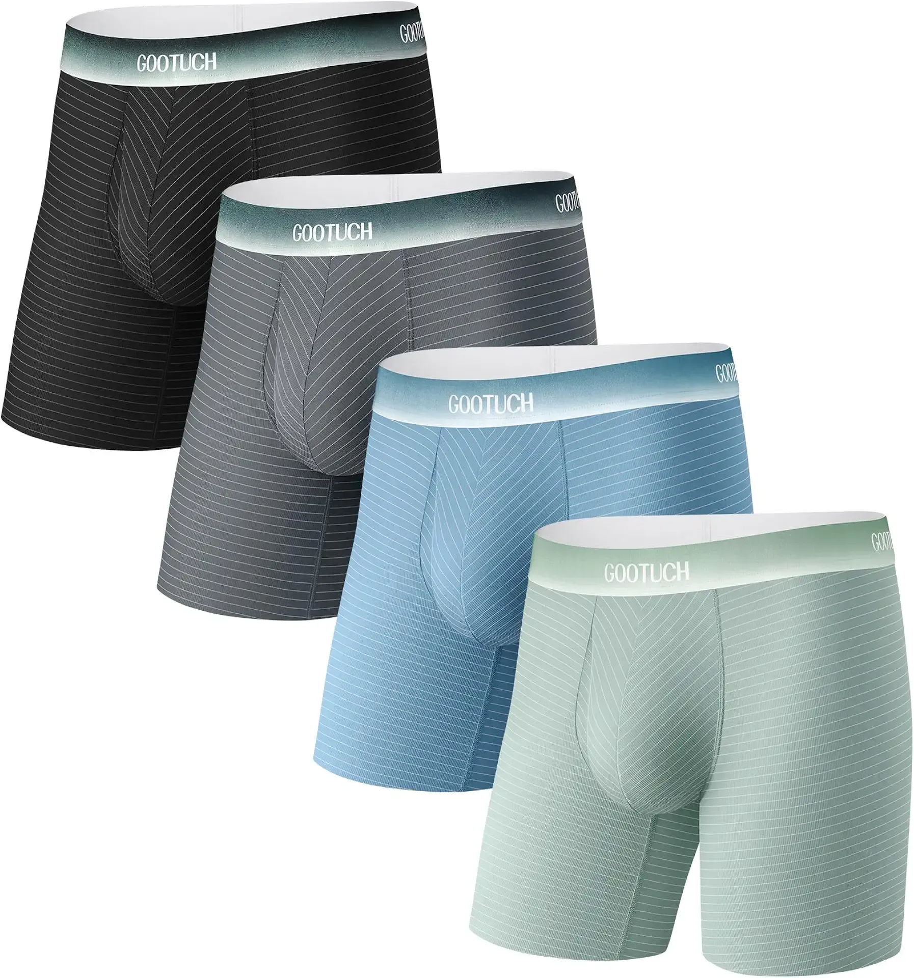 GOOTUCH Men's Breathable Cool Underwear, Moisture Wicking Odor Control Boxer Briefs, Stretch Seamless & Quick Dry
