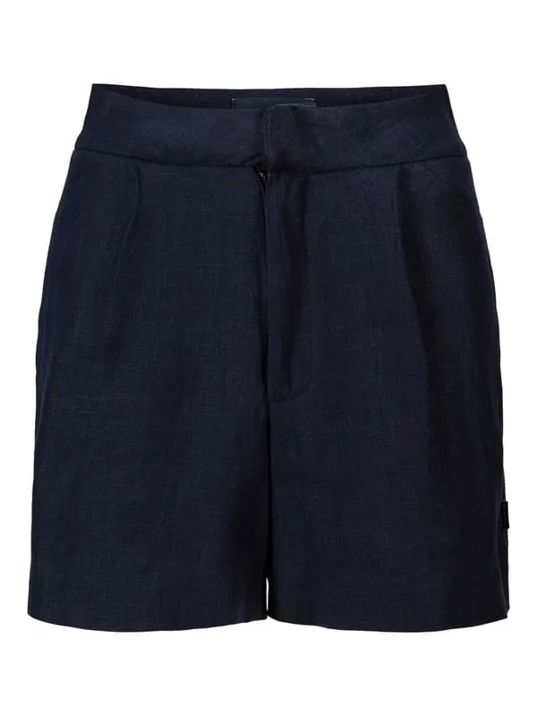Freya Solid Linen Shorts - Marine
