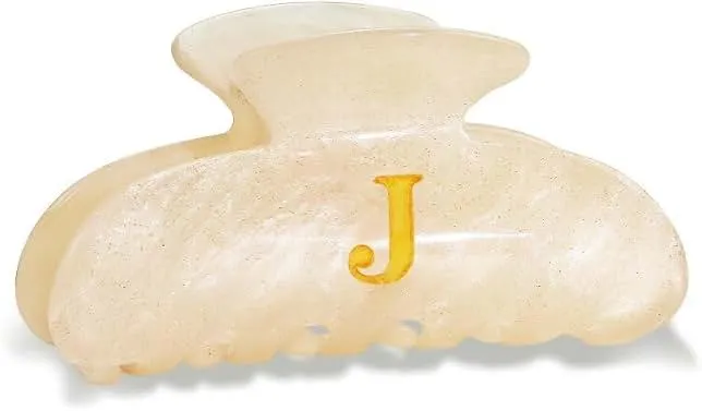 Fohufo Initial Cute Hair Clips - Letter Elegant Hair Claw Clips, Fashion Glitter Claw Clips Durable Hair Clips, Wedding Gift, Bridesmaid Gifts, Birthday Gifts, Christmas Gift, Letter J