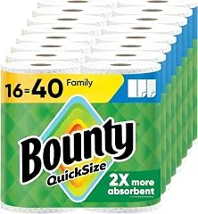 Bounty Paper Towels Quick Size, White, 16…
