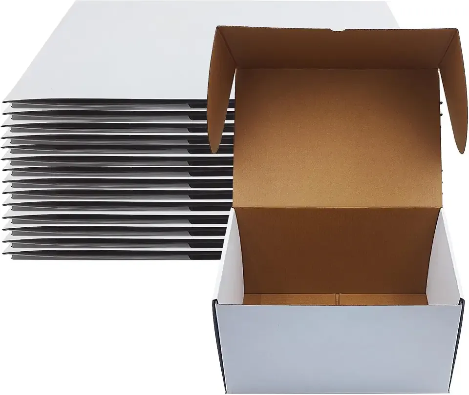 13x10x6 inch Shipping Box Set of 15, White Corrugated Cardboard Mailer Box | Easy Assembly, Crush-resistant, DIY Cardboard, Kraft Recyclable Box Bulk for Small Business Shipping and Gift Giving Packing