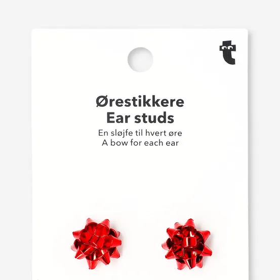 Jul øredobber - Små røde Jul stjerner