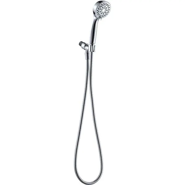 Glacier Bay Massaging 6-Spray Wall Mounted Handheld Shower Head 1.8 GPM in Chrome with 60 in. Hose
