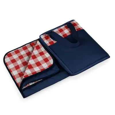 Waves Collection - Gray with Vista Blue Accents Polyester Blanket tote