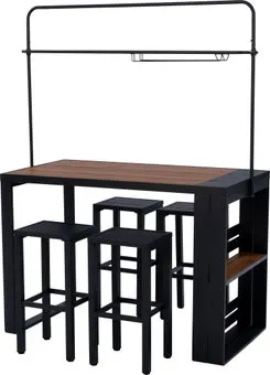 Intratuin 4-zits barset Mayson bruin / grijs