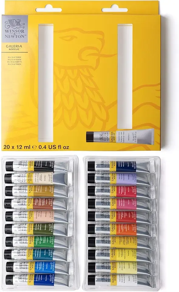 Winsor & Newton Galeria Acrylic Paint, 20 x 12ml (0.4--oz) Tube Paint Set