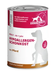 ANIMAL HEALTH HYPOALLERGENSCHONKOST mit Pferd für Hunde 6 x 400 g