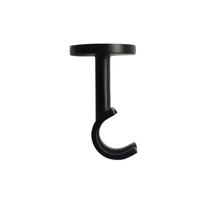 1 Soporte pared y techo para barra diámetro 28 mm Design INSPIRE aluminio negro mate pintado fijo 7 cm