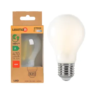 Lampadina LED filamento, E27 goccia, smerigliato, 2.2W = 470 LM (equiv 40 W) classe energetica A, 330°, LEXMAN