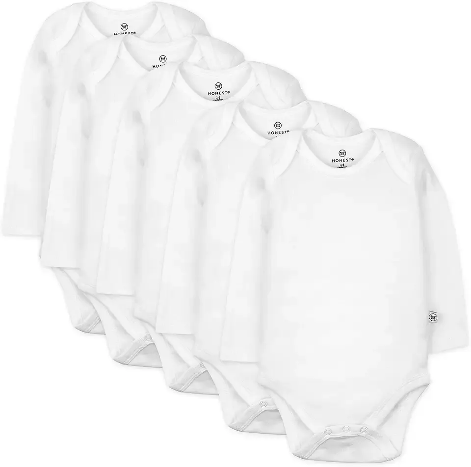 baby-girls 5-pack Long Sleeve Bodysuits One Piece 100% Organic Cotton for Infant Baby Girls