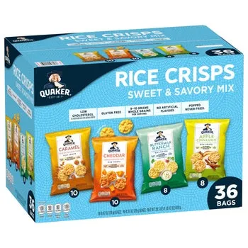 Quaker Rice Crisps, Variety Pack, 36-count