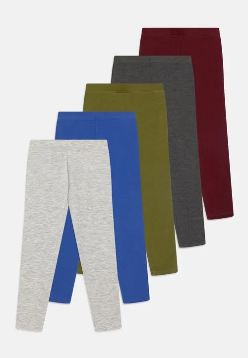 5 PACK UNISEX - Leggings - mottled dark grey/mottled light grey/bordeaux
