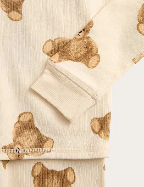 Thermal Cotton Blend Spencer Bear Set (2-12 Yrs)