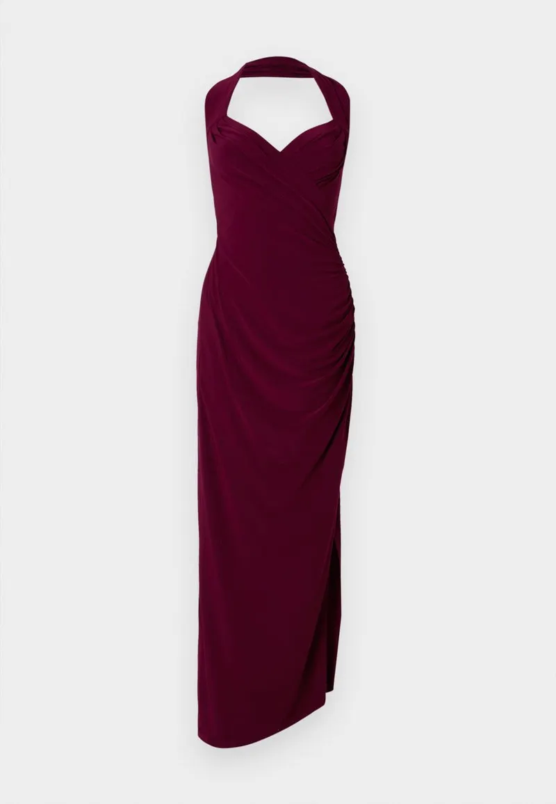 HALTER SWEETHEART SIDE DRAPE GOWN - Ballkjole - plum