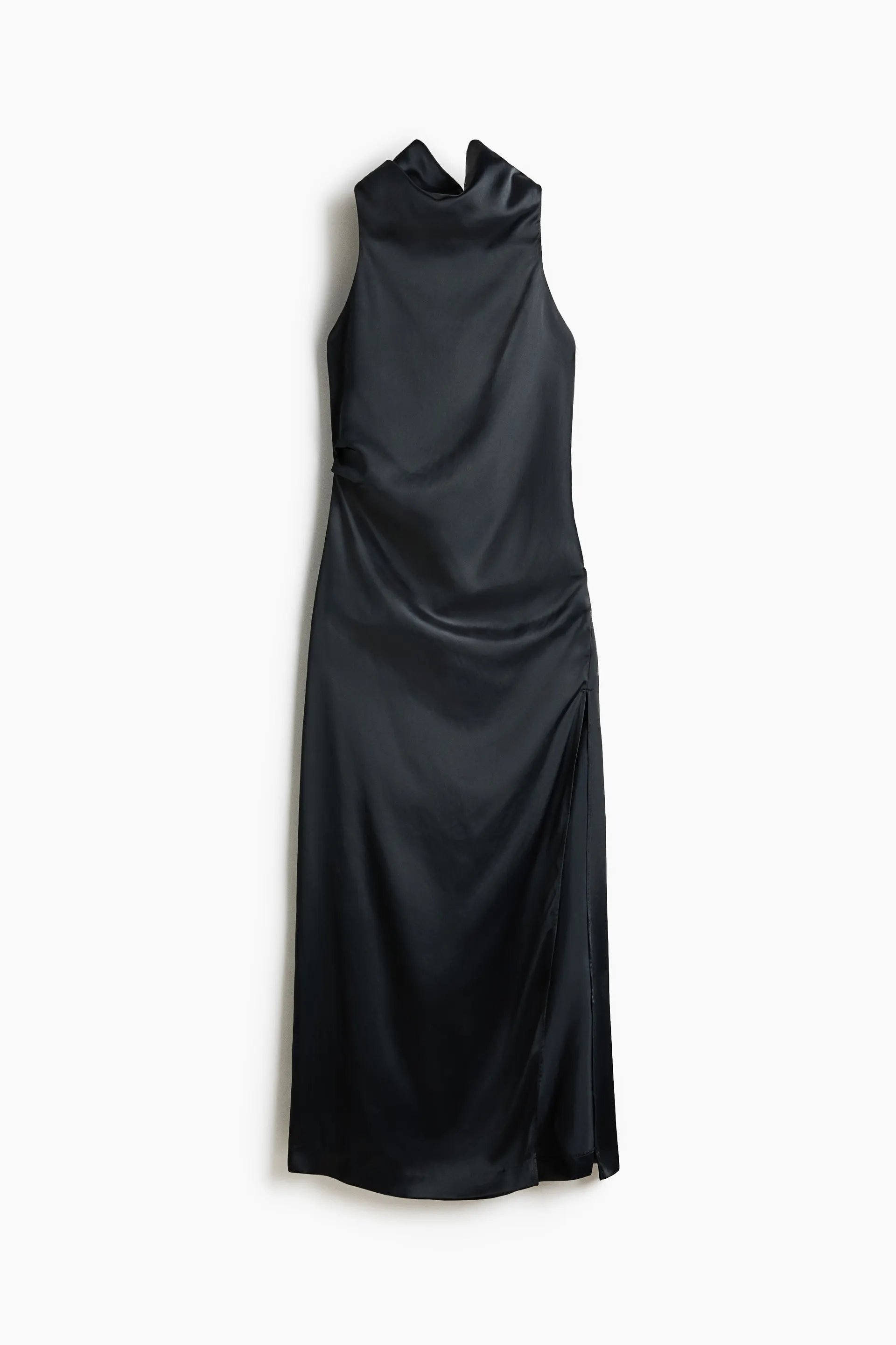 Halterneck satin dress