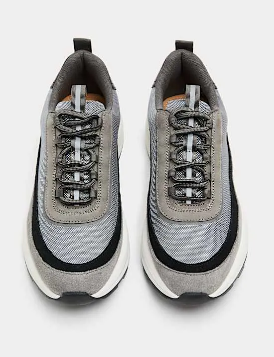 Leather Mix Runner Trainers
