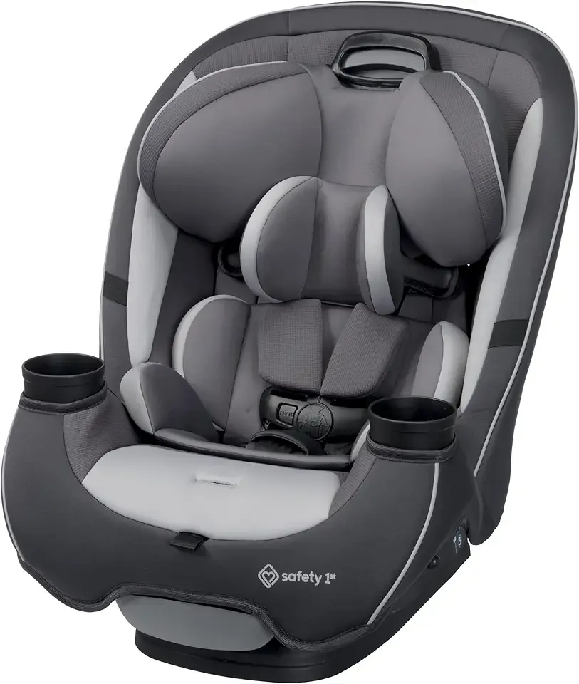 Safety 1st Grow and Go All-in-One Slim Convertible Car Seat, Rear Facing, 5-40 lbs, Forward Facing (30–65 lbs), High Back Booster Seat 40-100 pounds, Iron Frost