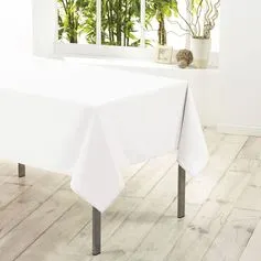 Nappe rectangulaire anti-taches ESSENTIEL blanche 140x300cm