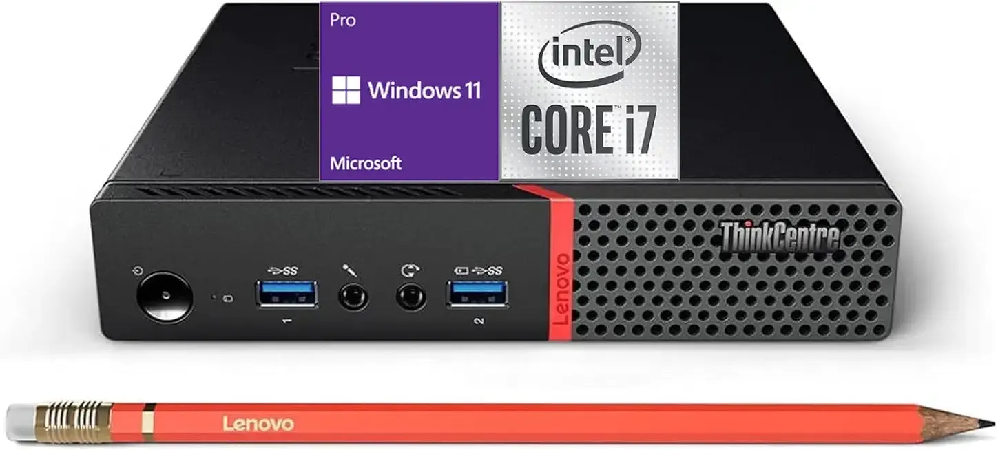 Lenovo ThinkCentre M700 Tiny Business Desktop PC, Intel Quad Core i7-6700, 16G DDR4, 512G SSD, WiFi, Keyboard & Mouse, 2 DisplayPort, Windows 11 Pro (Renewed)