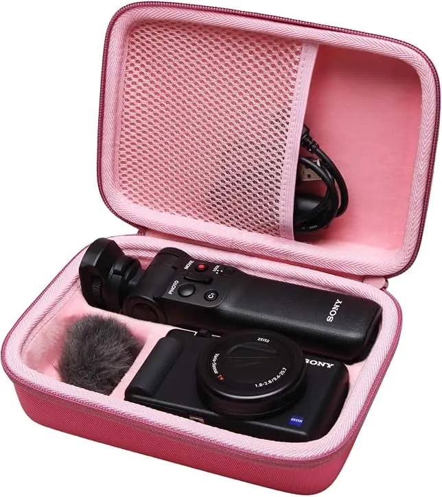 Case for Sony ZV-1F/ZV-1/ZV-1 II Vlog Digital Camera and Tripod Rose | Hard Carrying Travel Case for Sony ZV-1F/ZV-1/ZV-1 II Vlog Digital Cam…