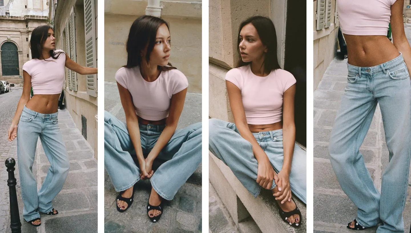 TRF LOW-RISE WIDE-LEG JEANS