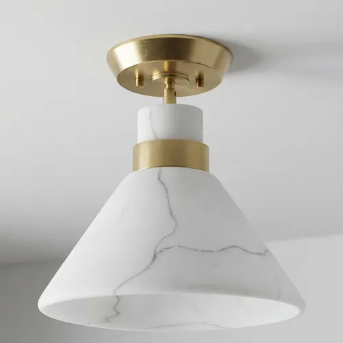 Patriot Lighting® Marbella Gold 1-Light Semi-Flush Mount Ceiling Light