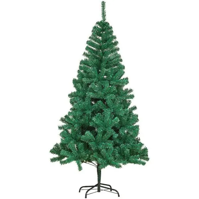 Árbol de Navidad Artificial Verde 150cm con Base Metálica Ideal para Decoración Navideña