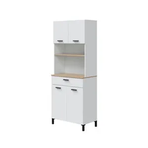 Mueble columna de cocina Kira blanco mate 4 puertas y 1 cajón 72 x 186 cm
