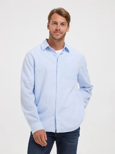 Just Jeans Long Sleeve Linen Blend Shirt