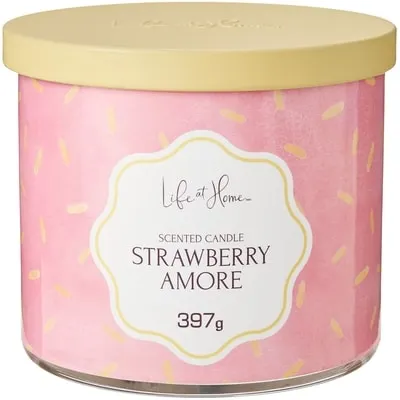 Strawberry Amore Scented 3-Wick Candle