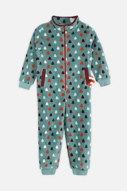Kids onesie met kerstbomen en zuurstok