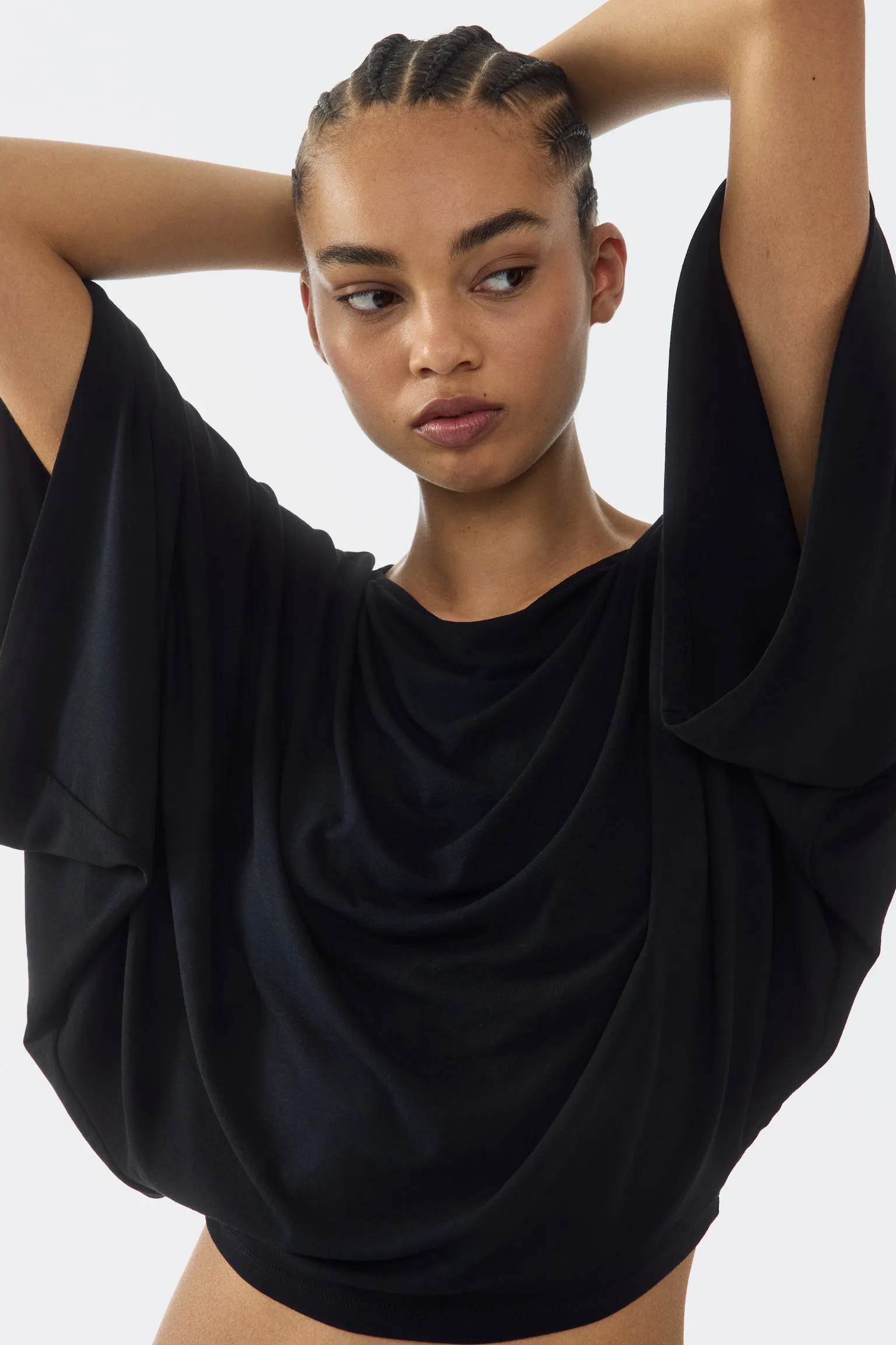 Batwing-sleeved top