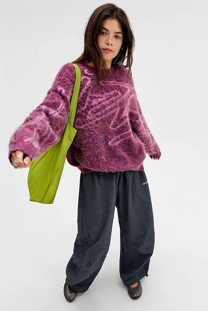 Maglione in maglia spazzolata con graffiti iets frans...