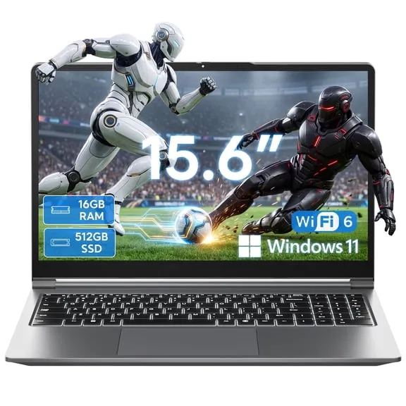 SGIN 15.6" Windows 11 Laptop 16GB DDR4 512GB SSD Laptops Computer, 4-Core AMD R5-3500U CPU, AI App, 1080P FHD, Wifi 6