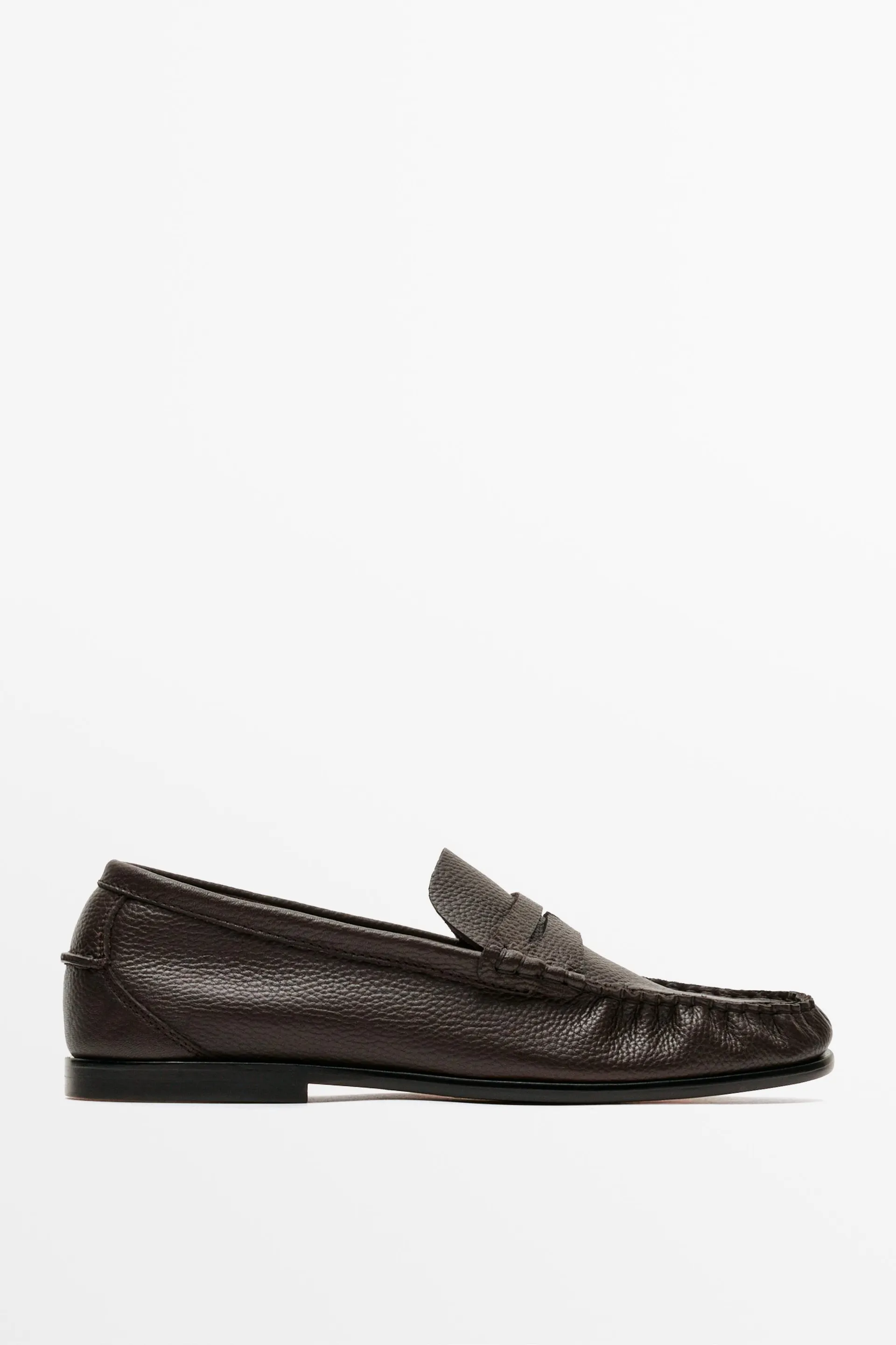Zachte leren loafer met wreefband