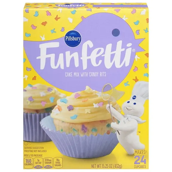 Pillsbury Funfetti Spring Cake Mix with Candy Bits, 15.25 oz Box