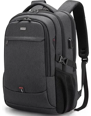 DUSLANG 17 Inch Laptop Backpack for Travel Water Resistant College Backpack for Men/Women Laptop Bag with USB Charging Port,Black