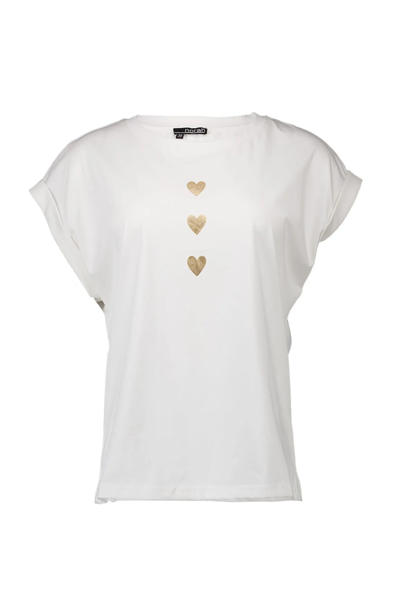 Off-white shirt met hartjes