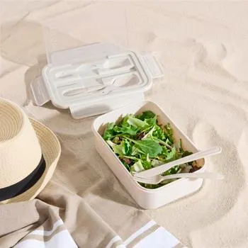 Lunchbox TO GO 1.2L met Bestek Beige